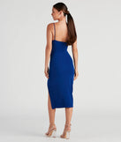 The midi dress length on the Shape Of You Crepe Cowl Midi Dress provides an elevated silhouette perfect for any party, occasion, or everyday styling.