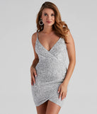 Party Starter Sequin Wrap Dress