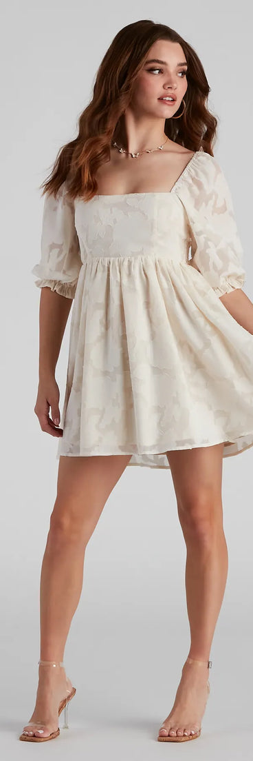 chiffon skater dress with sleeves boohoo Women's Chiffon Long Sleeve Skater Dress