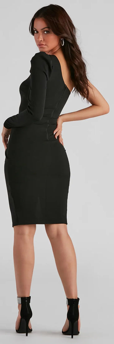 Trendy Silhouette Bodycon Midi Dress