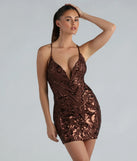 Getting The Vibe Sequin Lace-Up Mini Dress