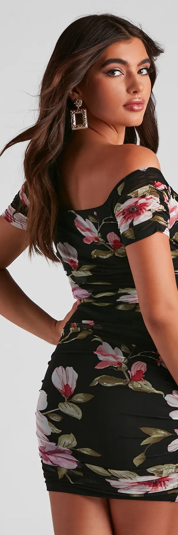 Sunset Date Floral Mini Dress