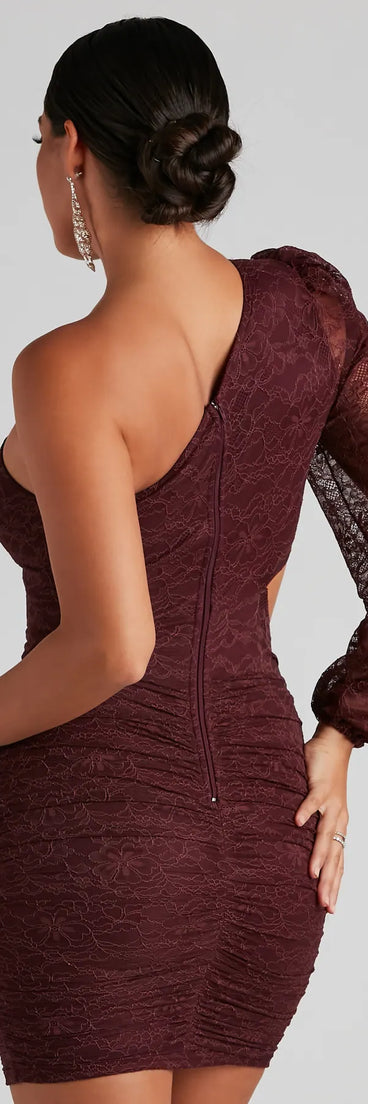 Love The Lace One-Shoulder Mini Dress