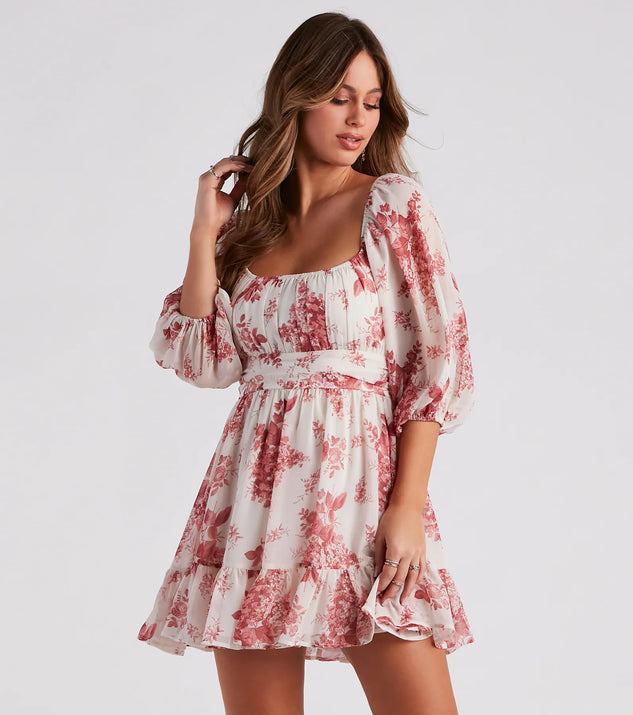 Sunday Girl Floral Chiffon Skater Dress | Windsor
