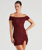Love Spark Glitter Off The Shoulder Dress