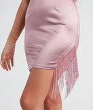 Beaded Beauty Satin Mini Dress