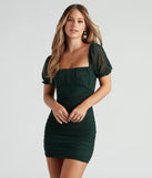Next Trip Mesh Square Neck Dress
