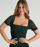 Next Trip Mesh Square Neck Dress