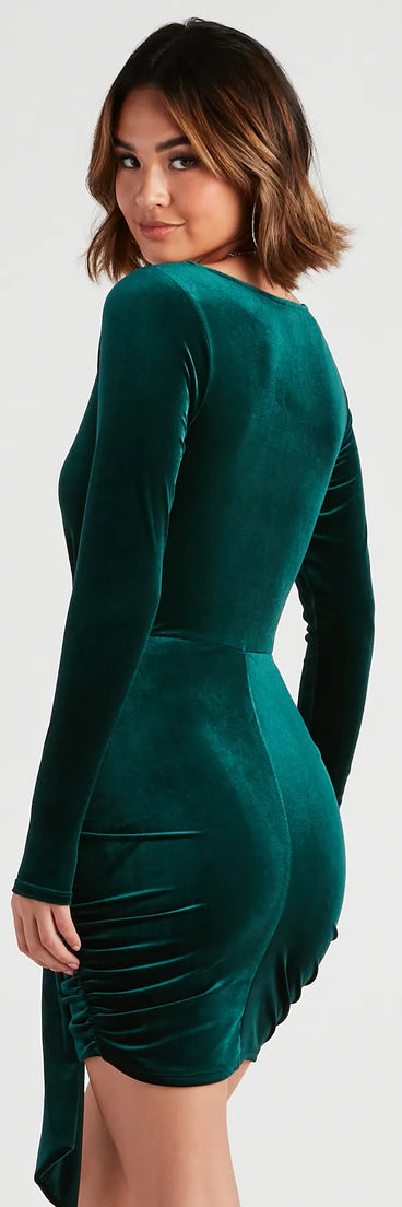 Cheers To Chic Vibes Velvet Mini Dress