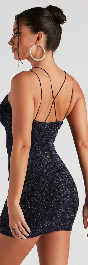 Midnight Muse Glitter Knit Mini Dress