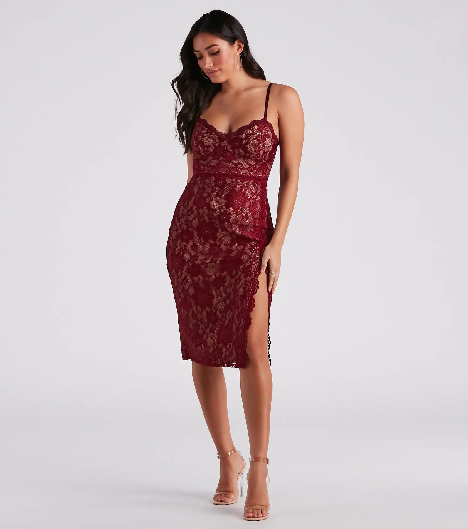 ワンピース Matteau V-neck midi dress Curve Illusion V-Neck Midi Dress | Windsor