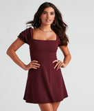 Swept Away Crepe Skater Short Dress