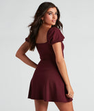 Swept Away Crepe Skater Short Dress