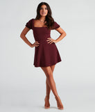 Swept Away Crepe Skater Short Dress