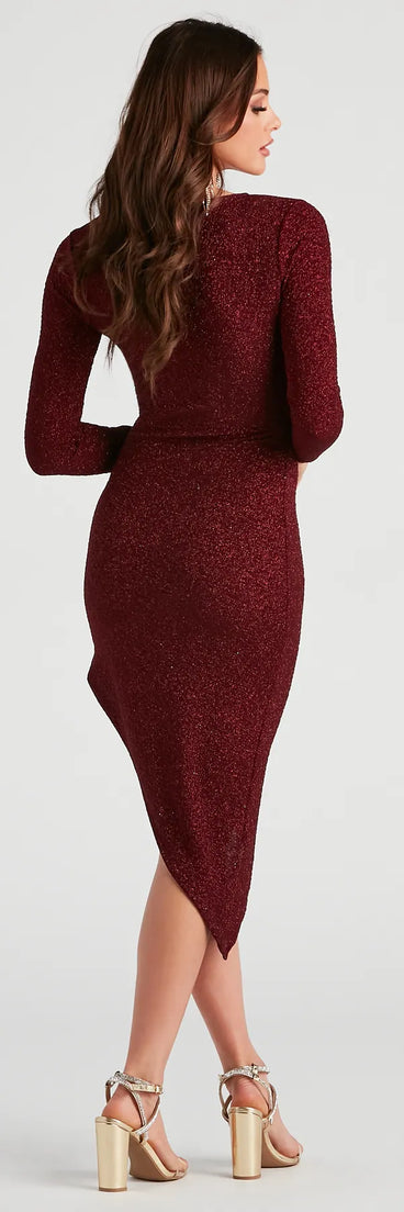 Gorgeous Sparkle Glitter Knit Midi Dress