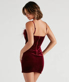 Enchanting Night Velvet Marabou Dress