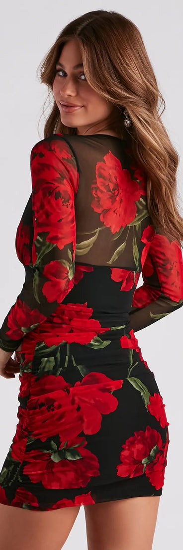 Picking Petals Floral Mesh Dress