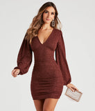 Get Glitzy Glitter Knit Bodycon Mini Dress