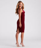 Ready For Cocktail Hour Satin Mesh Midi Dress