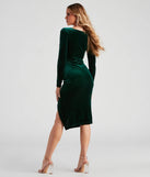 Vivacious Velvet V-Neck Midi Dress