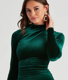 Ruche To The Party Velvet Dress