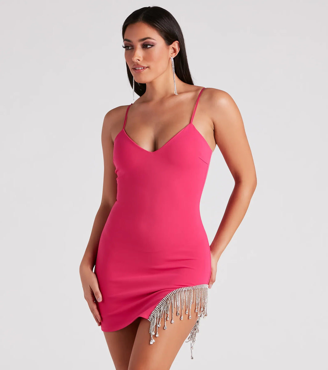 Dazzle Darling Rhinestone Trim Mini Dress & Windsor