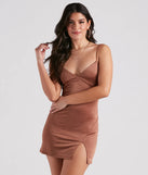 Simple Chic Style Satin Mini Dress
