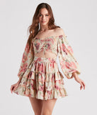 Golden Hour Floral Ruffled Skater Dress