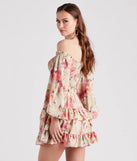 Golden Hour Floral Ruffled Skater Dress