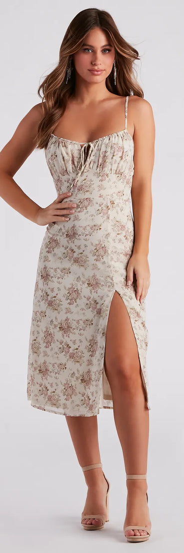 Precious Blooms Floral Midi Dress