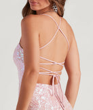 Glam Princess Lace-Up Sequin Mini Dress, a trendy pink mini dress featuring modern details and a fresh seasonal hue, perfect for creating chic 2025 looks.