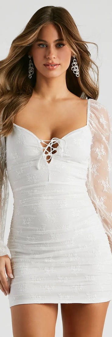 Sweet Allure Long Sleeve Lace Mini Dress