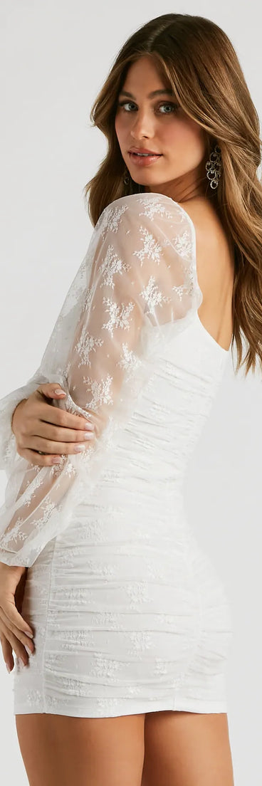 Sweet Allure Long Sleeve Lace Mini Dress