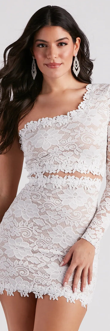 Love Forever Lace One Shoulder Dress