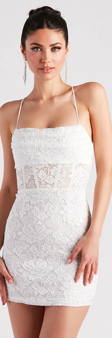 Chic Devotion Lace Cowl Neck Mini Dress