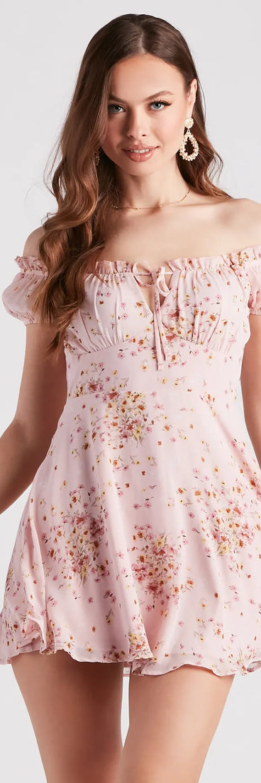 Sweet Life Floral Chiffon Skater Dress