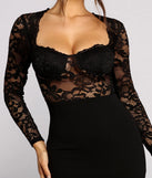 Sultry Allure Sheer Lace Mini Dress