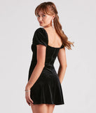 Glamorous Occasion Rhinestone Velvet Skater Dress