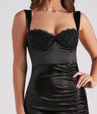 How Fancy Satin Lace Mini Dress
