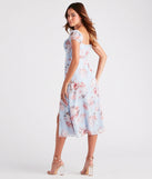 Fresh Breeze Floral Chiffon Midi Dress