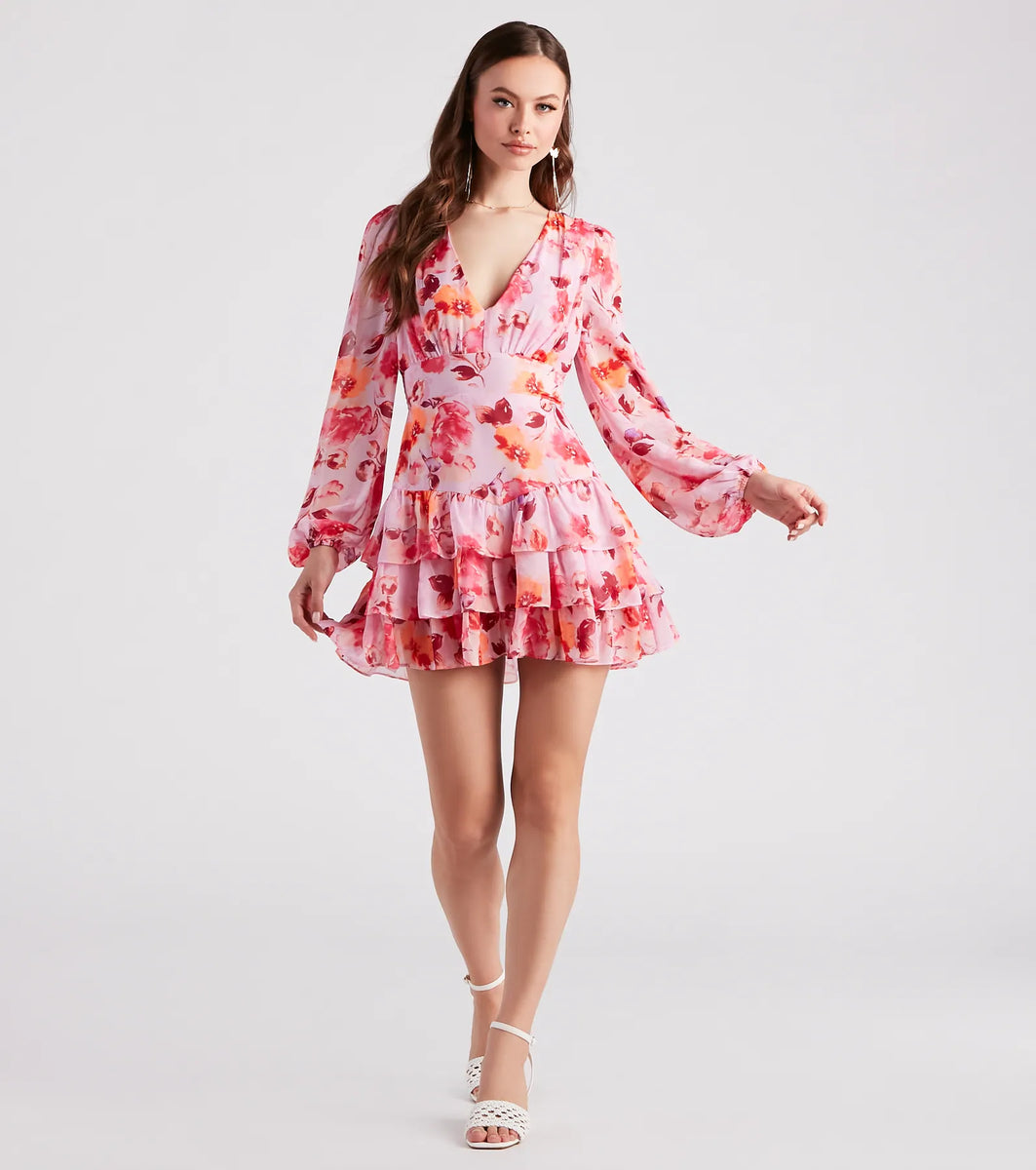 Spring In Full Swing Floral Skater Dress & Windsor
