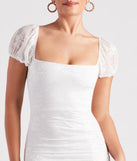 Charming Vibes Lace Puff Sleeve Mini Dress