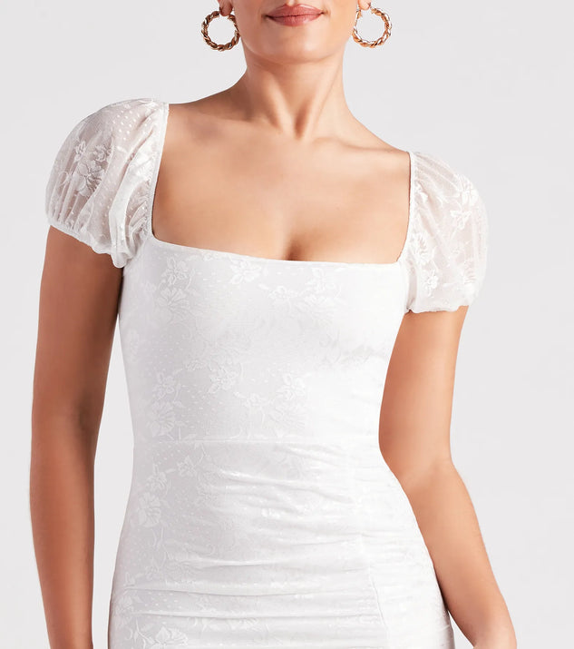 Charming Vibes Lace Puff Sleeve Mini Dress | Windsor