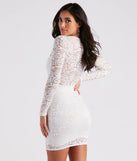Sweet Romance Long Sleeve Lace Mini Dress