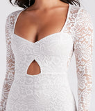 Sweet Romance Long Sleeve Lace Mini Dress
