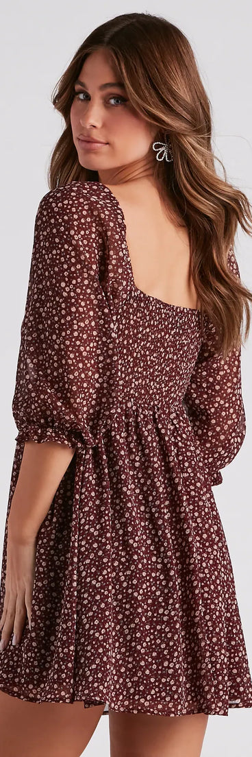 Floral Mart Chiffon Skater Dress