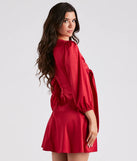Sleek Satin Tie-Front Mini Dress