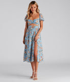 Life's A Breeze Floral Cutout Midi Dress