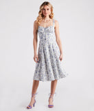 Floral Sunshine Corset Midi Dress