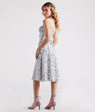 Floral Sunshine Corset Midi Dress